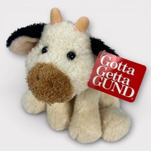 GUND Belle Cow Plush NEW Stuffed Animal Farm Nursery Decor Soft Floppy RETIRED